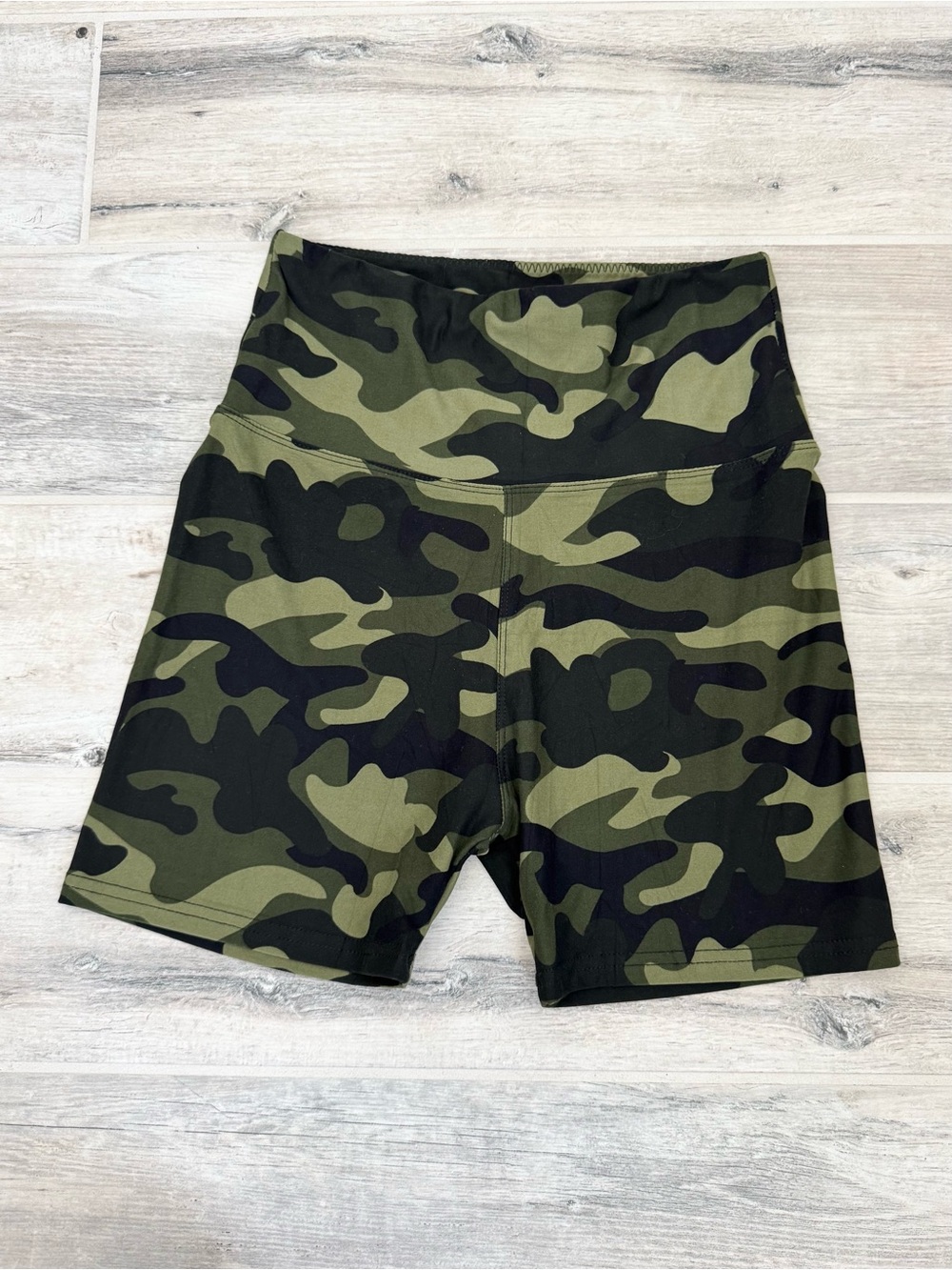 Workout Biker Green Cameo Spandex Shorts